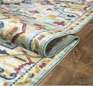 Aaminah Oriental Machine Woven Blue/Yellow/Red Area Rug Latitude Vive Rug Size: Rectangle 80 X 150cm