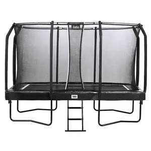 12ft x 7ft Salta Black First Class Rectangular Trampoline with Enclosure