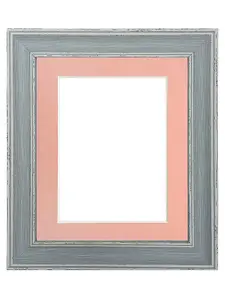 Scandi Distressed Blue Frame with Pink Mount for Image Size 20 x 16 Inch