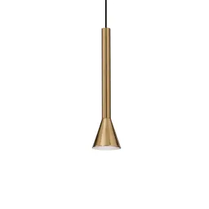 Luminosa Diesis Led Slim Dome Pendant Ceiling Light Brass 3000K