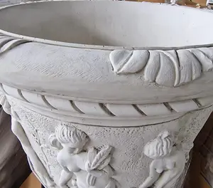 Giant White Harvest Design Round Vase