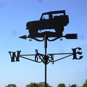 Mini Land Rover Weathervane - Steel - L38 x W38 x H46 cm - Black