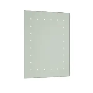 First Choice Lighting Pair of Battery Operated Rectangular LED Illuminated Bathroom Mirrors