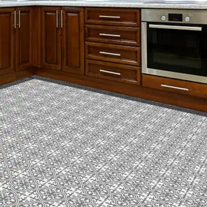 Cement Antique Floral Tulip Pattern Self-adhesive kitchen, bathroom, home floor