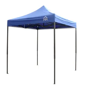 All Seasons Gazebos 2x2 Fully Waterproof Pop up Gazebo With Accessories Royal Blue