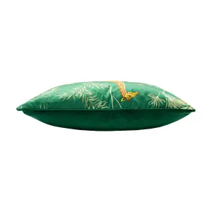 Paoletti Giraffe Palm Velvet Feather Rich Cushion