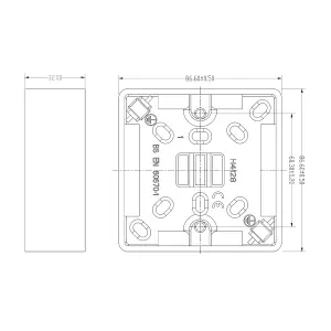 LAP 1 gang 28mm Pattress box