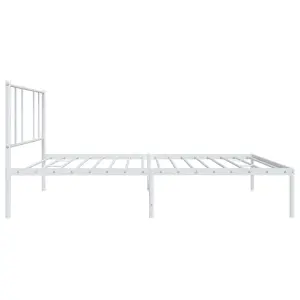 Berkfield Metal Bed Frame with Headboard White 75x190 cm 2FT6 Small Single