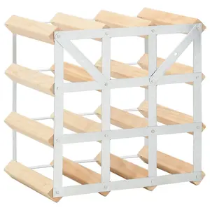 Atkison 12 Bottle Wall Mounted Wine Rack Natural/Silver