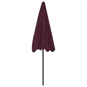 Berkfield Beach Umbrella Bordeaux Red 200x125 cm