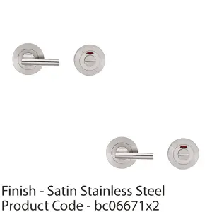 2 PACK - Disabled Thumbturn Handle With Release With Indicator Satin Stainless Steel