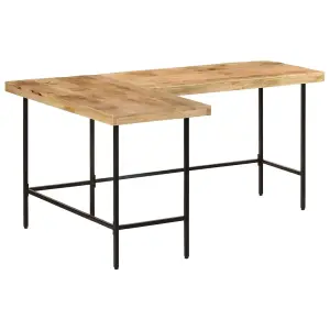 Berkfield Desk 165x110x77 cm Solid Wood Mango and Iron