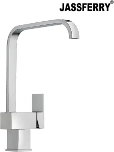 JASSFERRY Italian Kitchen Sink Mixer Tap Chrome Modern Monobloc Brass Single Rectangle Lever