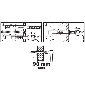 Diall PZ Countersunk Hammer fixing (Dia)10mm (L)140mm, Pack of 10