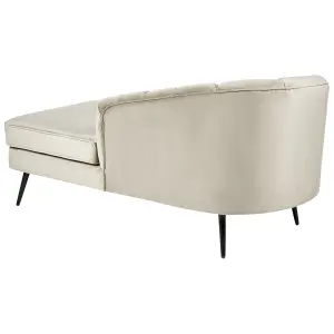 Left Hand Velvet Chaise Lounge Beige ALLIER