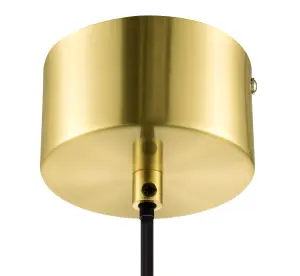 GoodHome Dacite Transparent Brass effect Pendant ceiling light, (Dia)280mm