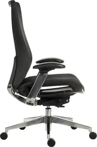 Quantum Luxury Mesh Executive Chair Black Frame with automatic weight tension control and brushed aluminium components