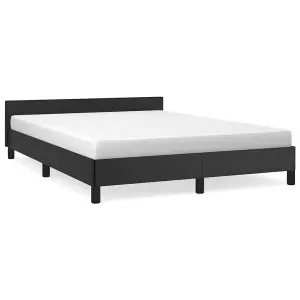 Berkfield Bed Frame with Headboard Black 180x200cm 6FT Super King Faux Leather