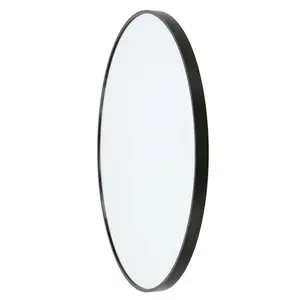 Sasheer - Round Framed Wall Mounted Mirror Black / 80cm H x 80cm W