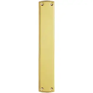 Large Ornate Door Finger Plate with Stepped Border 382 x 65mm Polished Brass