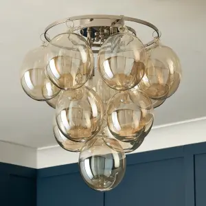 Litecraft Visconte Maiori Champagne Large Flush Ceiling Light