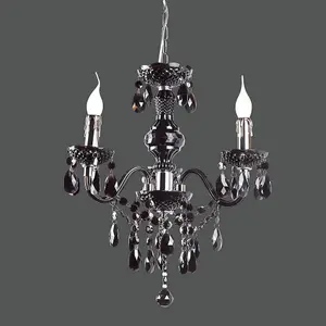 Luminosa Classic Chandeliers Black 3 Light , E14