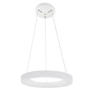 Luminosa Modern LED Hanging Pendant White, Warm White 3000K 2200lm