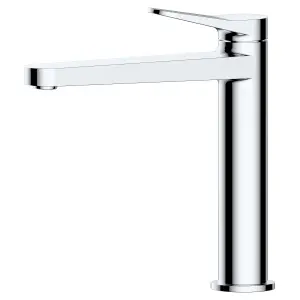 RAK Petit Mid Height Polished Chrome Modern Basin Mixer Tap Solid Brass