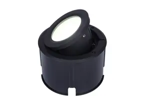 GoodHome Dodson Matt Black Integrated LED Outdoor Modern Ground light (D)180mm