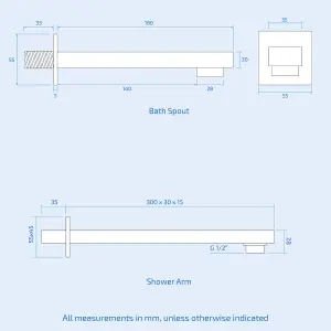 Olive 3 Way Concealed Thermostatic Shower Mixer Valve Slim Head & Bath Filler