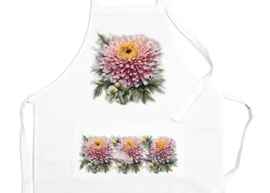 Purely Home  Garden Flowers Chrysanthemum Apron - Floral Gifts for Her - Cooking & Baking