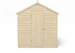 Forest Garden Overlap 8x6 ft Apex Wooden Pressure treated Shed with floor