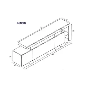 Furneo White TV Stand 186cm Unit Matt & High Gloss Indisio01 Blue LED Lights