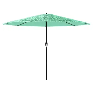 Berkfield Garden Parasol with Steel Pole Green 388x388x248 cm