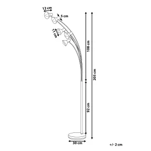 5 Light Floor Lamp Black BARAGA