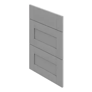 GoodHome Alpinia Painted Matt slate grey wood effect Drawer front, Pack of 3 (H)715mm (W)497mm (T)18mm