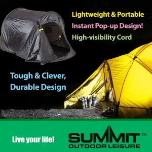 Black Double Pop-Up Tent Two Person - Summit, Camping, Holiday