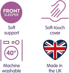 Slumberdown Cosy Nights Pillows 2 Pack Soft Support Front Sleeper Pillows for Neck Pain Relief Comfortable 48x74cm