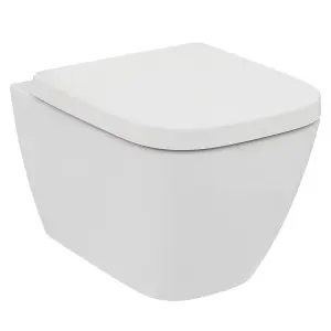 Ideal Standard i.life S White Wall hung Square Toilet with Soft close seat & Concealed cistern