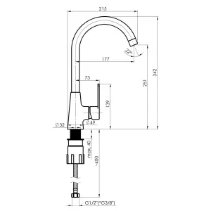 Hommix Rubineta Viva-33 Chrome Kitchen Mixer