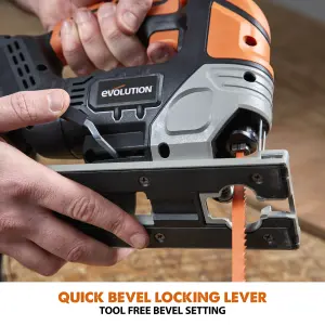 Evolution Cordless R90JGS-Li Jigsaw 18v Li-Ion EXT Inc Multi-Material Blades (Loaded)