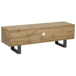 Beliani Modern TV Stand Light Wood TIMBER