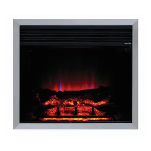 2kW Black Chrome effect Electric Fire (H)610mm (W)725mm (D)155mm