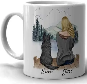 4GIFTSAKE Personalised Mug For Women Dog Lovers - Labrador Gifts, Cockapoo Gifts, Personalised Dog Gifts – 11Oz Customised Coffee Cup Tea Mug - Dog