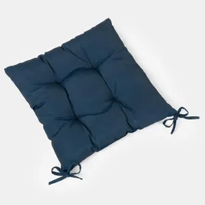 Brentfords 2 x Water Resistant Cushion Seat Pads Outdoor, 40 x 40cm - Navy