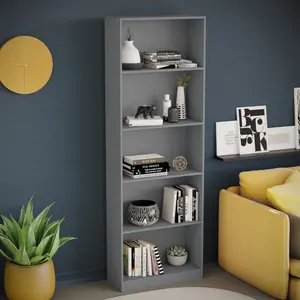 Ronald Bookcase Grey / 175 cm H x 60 cm W