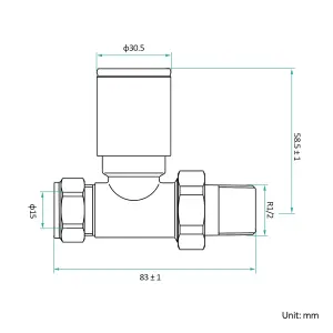 EMKE Straight Radiator Valves Chrome 15mm 1/2'' Pair Radiator Valves for Towel Rails Central Heating Radiators