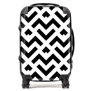 Black And White Abstract Pattern Suitcase - Small