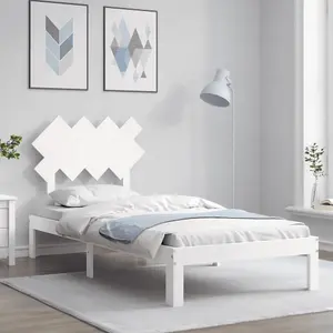 Berkfield Bed Frame with Headboard White 90x200 cm Solid Wood