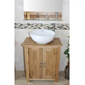 Dominic Solid Oak 650mm Free-Standing Vanity Unit